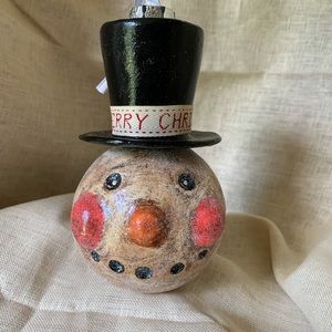 Primitive Snowman Ornament